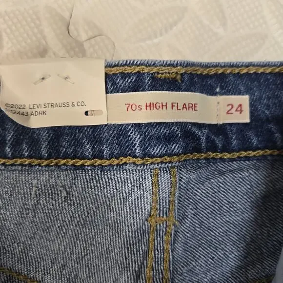 Levi's Premium Jeans Womens 24 70's High Flare NEW Rockabilly Cowgirl Bohemian - Picture 9 of 15